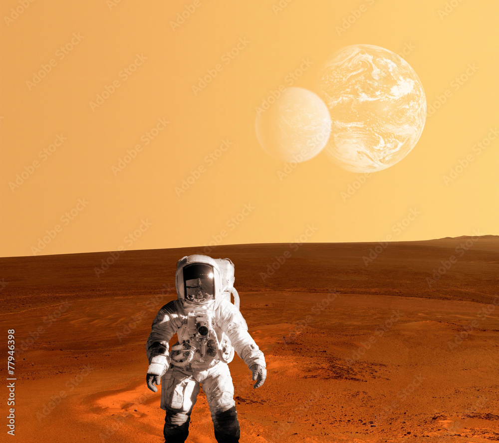 Fototapeta premium Astronaut Spaceman Mars Planet