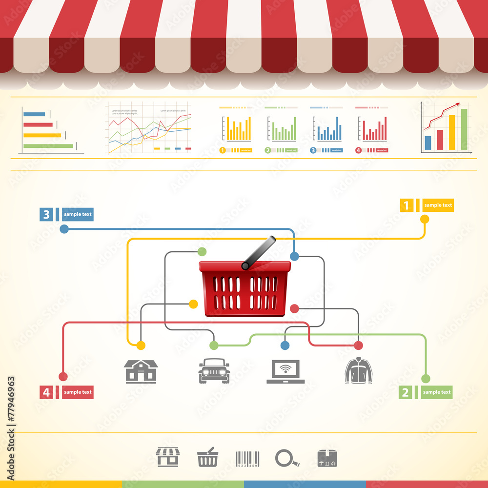 Shopping statistics concept