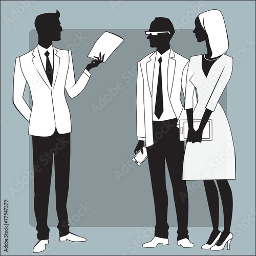 Head businessman gives the job to employees