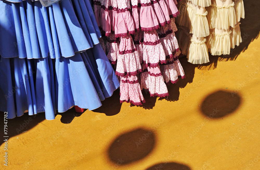 Φωτογραφία Trajes de flamenca, feria, fiesta, España