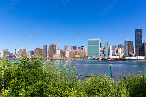 Manhattan New York sunny skyline East River NYC