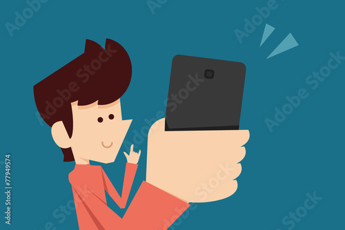 man taking selfie photo