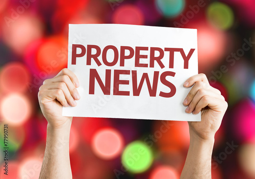 Property News card with colorful background