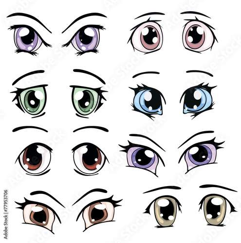 The complete set of the drawn eyes