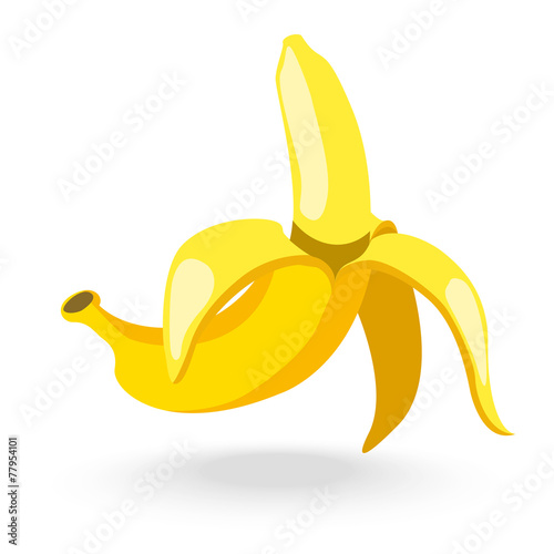Banana vector illustration on white background. Isolated.