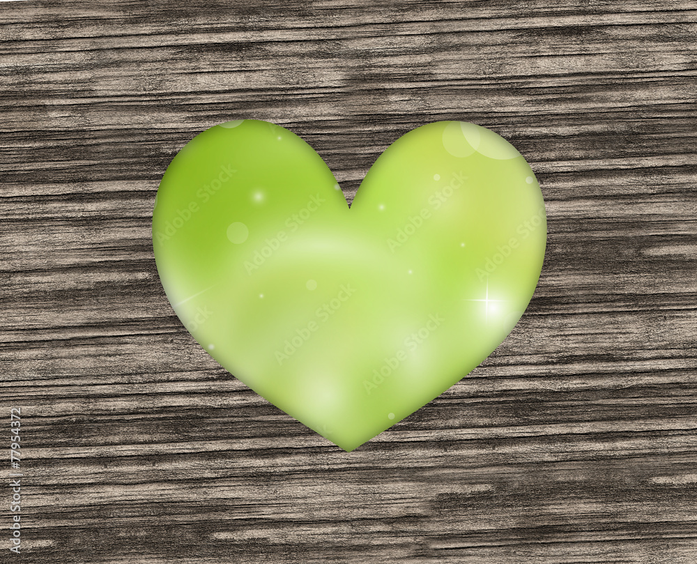 Fototapeta premium Green Heart Wood Design