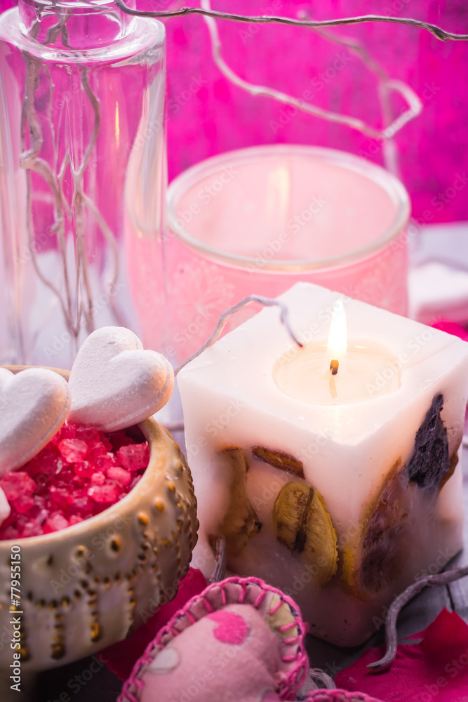 Spa composition Valentines Day heart love body health