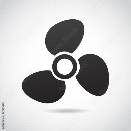 Boat propeller, turbine vector icon.