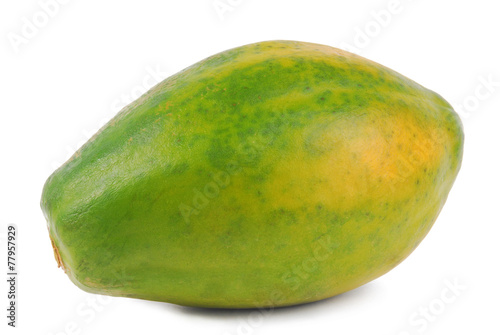 papaya fruit whole isolated on white