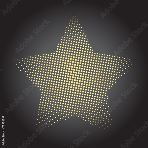 halftone gold doted star