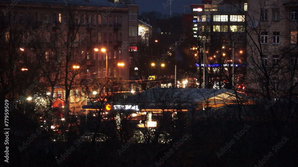 Continuous flow of traffic in the city center Continuous flow of traffic in the city center
