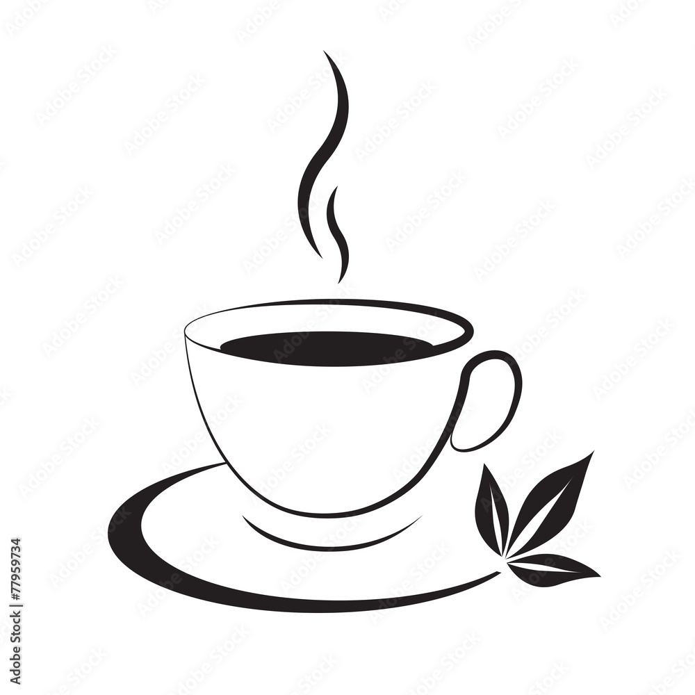 Obraz premium Tea cup icon black