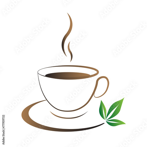 Tea cup icon brown