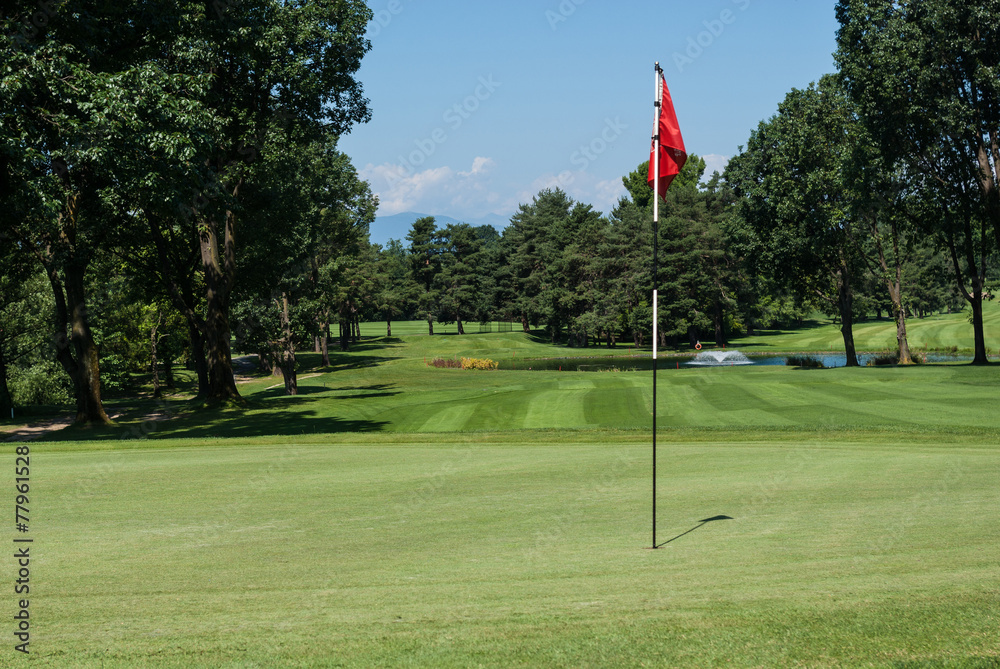 Obraz premium golf course on the lake - Varese