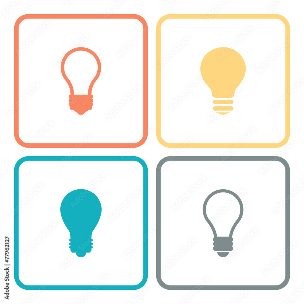 Idea icon. Light bulb. Flat design. Vector illustration. Idea icon. Light bulb. Flat design. Vector illustration.