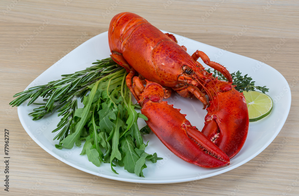 Boiled lobster