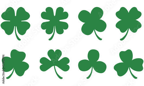 Canvas Print Four and Three Leaf Clovers