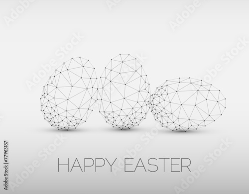 Minimalistic geometric vector Happy Easter card