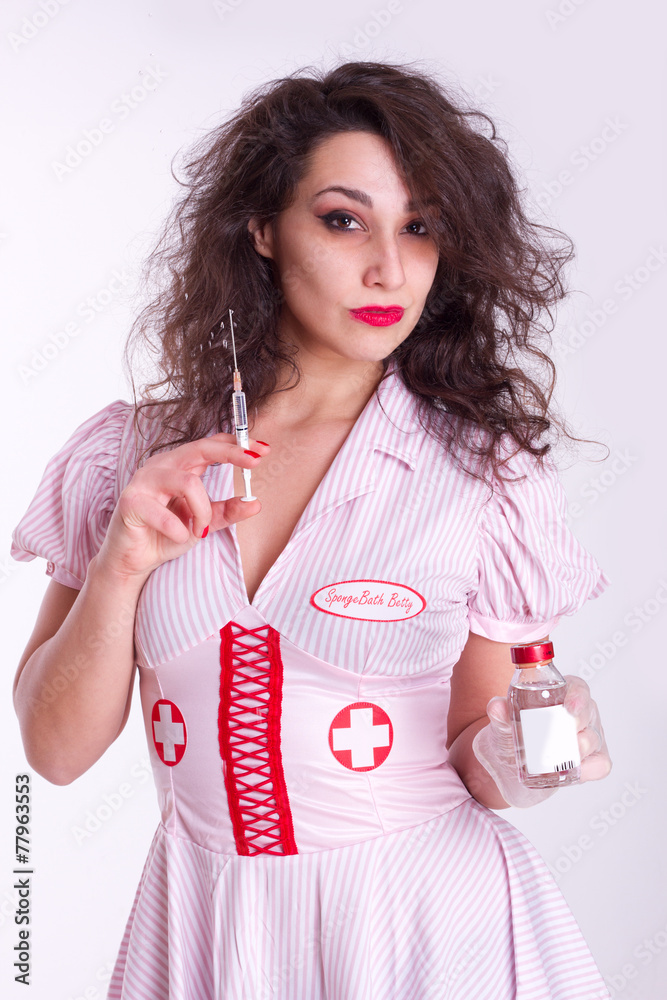 sexy Krankenschwester mit Spritze Stock Photo | Adobe Stock