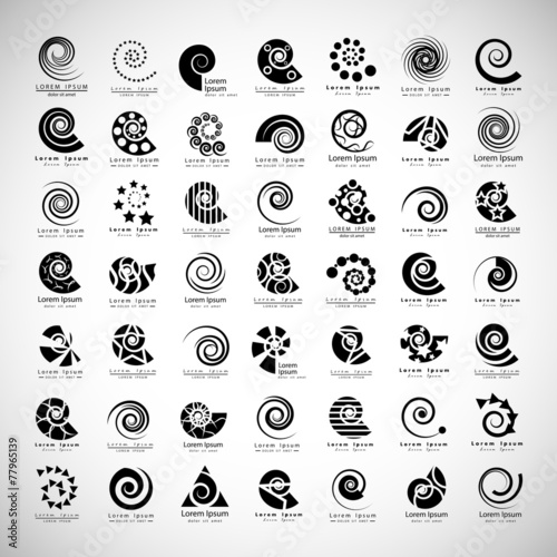 Unusual Spirals Set - Isolated On Gray Background - Vector Illustration, Graphic Design Editable For Your Design