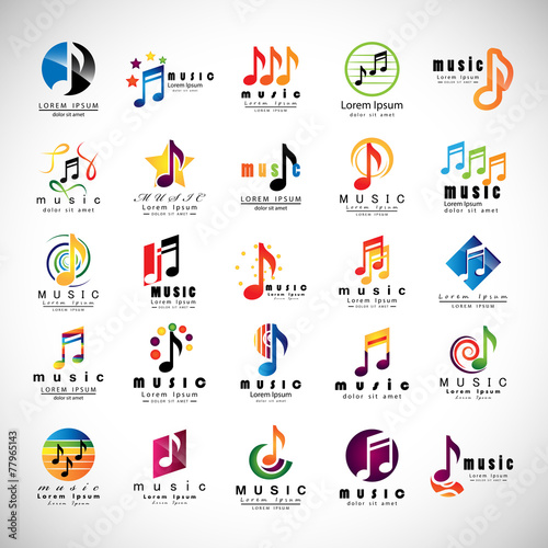 Music Icons Set - Isolated On Gray Background