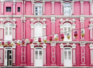 Fotobehang Singapore Kleurrijke architectuur Chinatown Singapore  © ronniechua