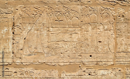 Egypt hieroglyph wall of ancient Karnak Temple, Luxor, Egypt