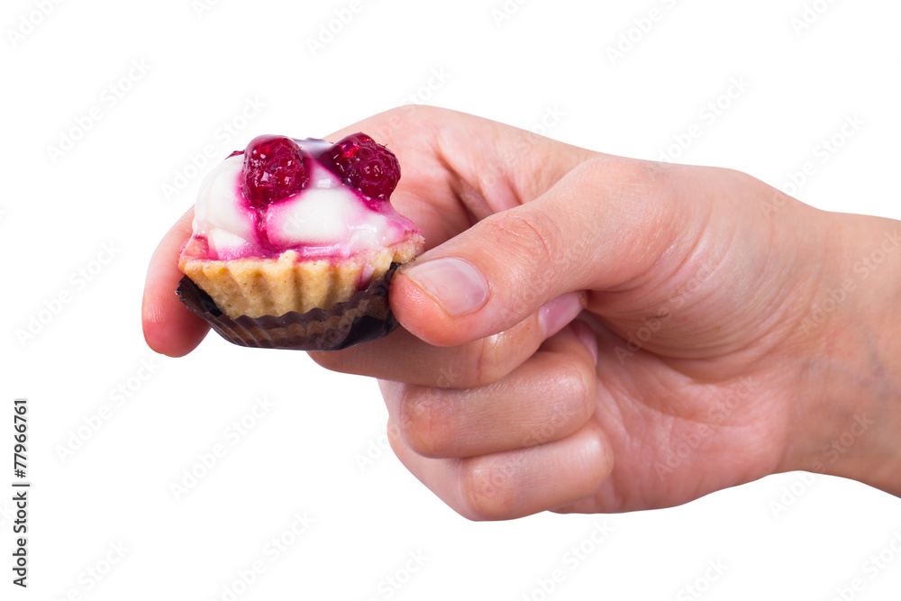 Female Hand Holding Cake Female Hand Holding Cake