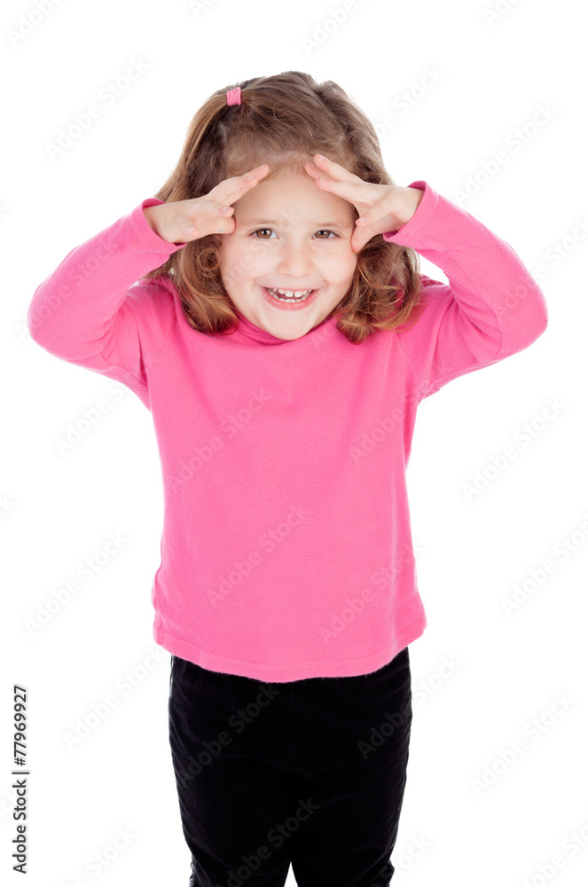 Surprised little girl in pink Surprised little girl in pink