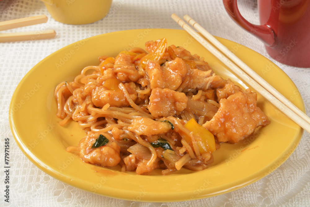 Plate of garlic chicken