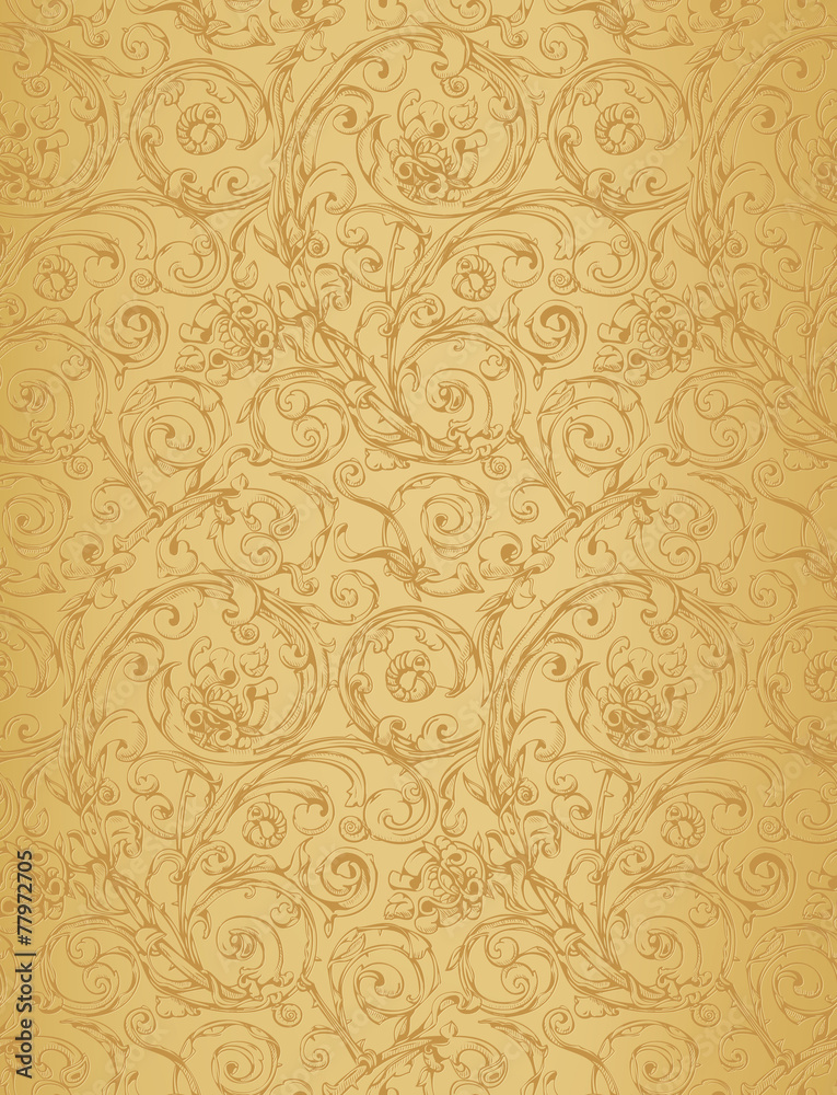 Obraz premium Seamless wallpaper pattern, vector