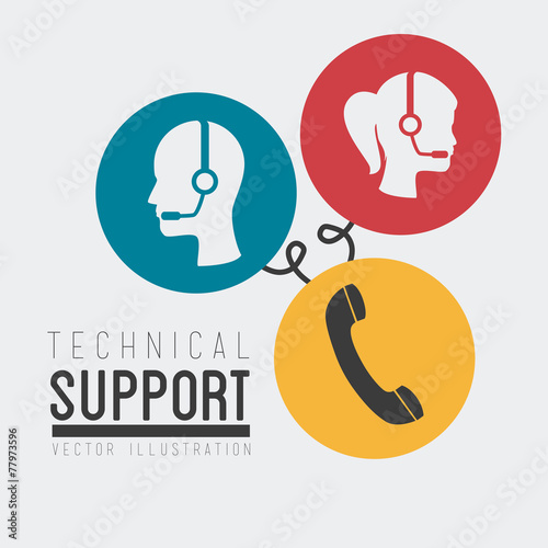 Technical support design ,vector illustration.