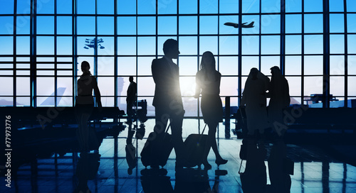 Back Lit Business People Traveling Airport Passenger Concept photo
