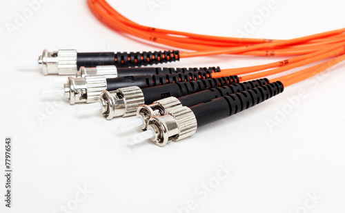 orange fiber optic ST connector patchcord