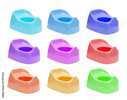 set of pots, on white background.