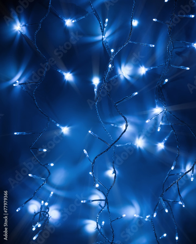 blue christmas lamps