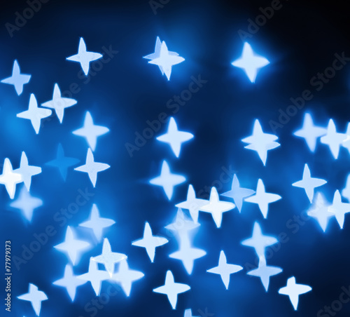 Defocused abstract blue christmas background