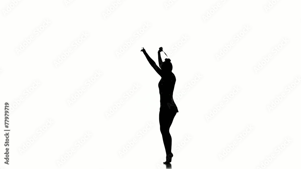 Expressive artistic dance concept from the beautiful gymnasts Expressive artistic dance concept from the beautiful gymnasts