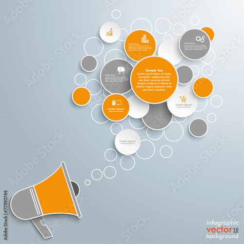 Speech Bubble Circles Bullhorn