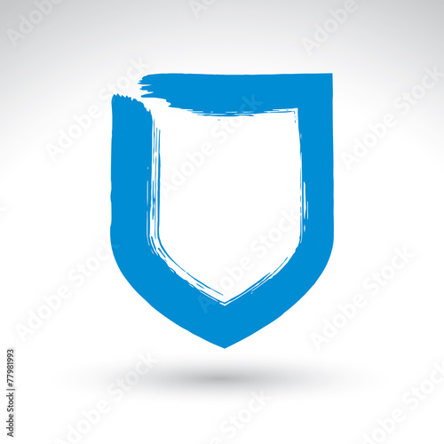 Free Download Hand drawn simple shield icon, brush drawing vector security sig - GFXLoad