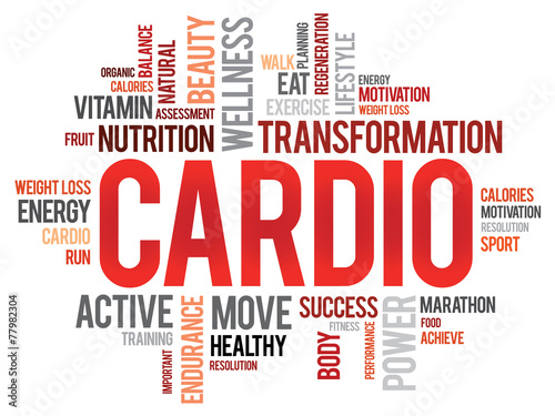 CARDIO word cloud, fitness, sport, health concept