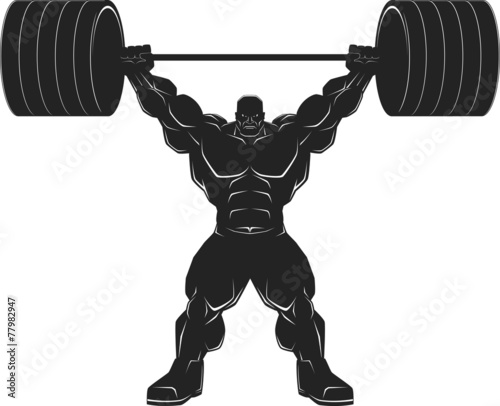 Bodybuilder with a barbell