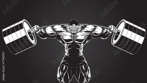 Bodybuilder with a barbell
