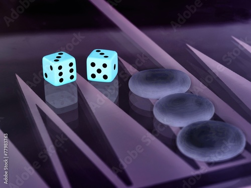 Fotografie, Obraz backgammon with dice