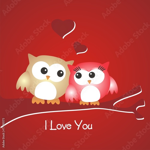 San Valentín_Pareja de buhos enamorados_I love you FR