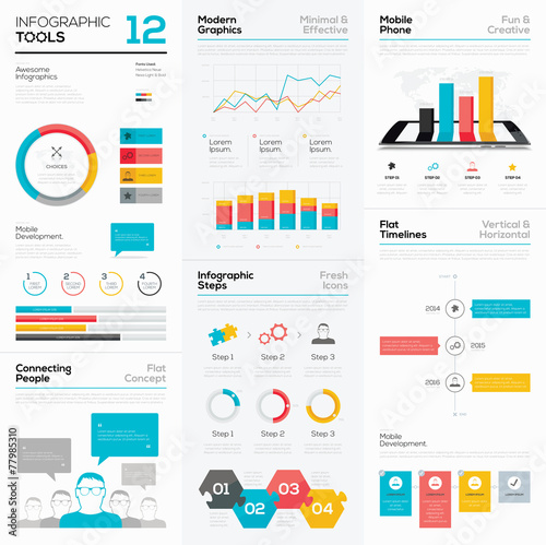 Infographic tools and business vector graphics elements