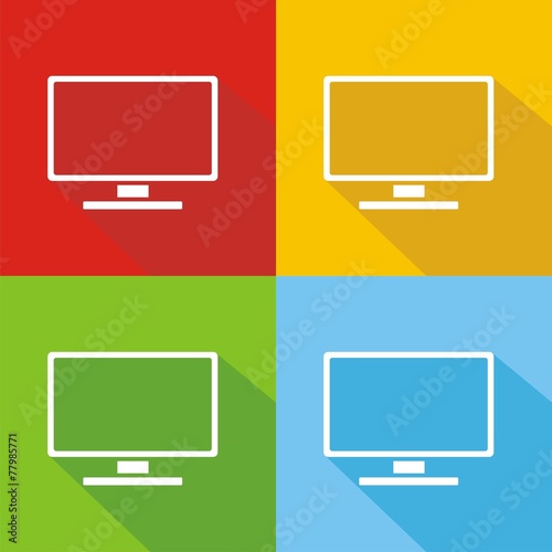 Iconos monitor colores sombra
