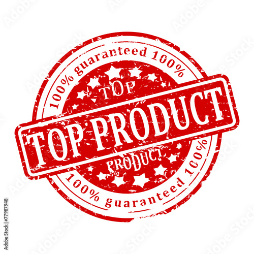 Damaged Round red stamp with the words - top product