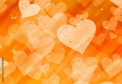orange hearts backgrounds of Love symbol