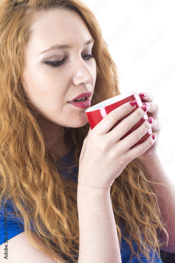 Model Released. Attractive Young Woman Drinking Tea Model Released. Attractive Young Woman Drinking Tea